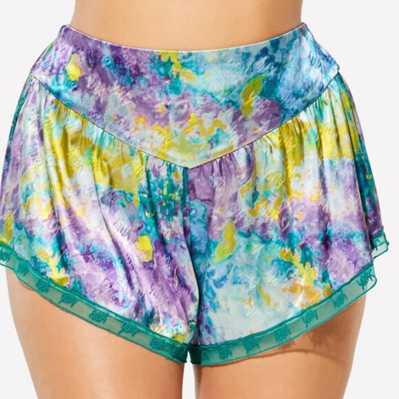 *brand new, set of 2* Yitty Satin Pretty Flowy Camisole AND Short Deep Sea (L) - Picture 7 of 13